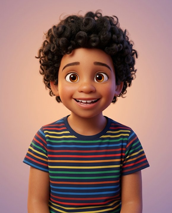 Un chico convertido en personaje animado