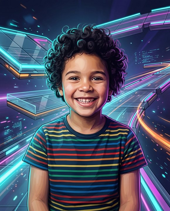 Un chico convertido en personaje de videojuego