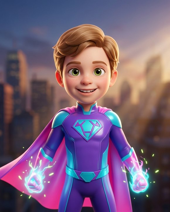 El mismo chico convertido en personaje de historieta